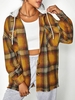 Veste à Capuche en Flanelle Motif à Carreaux L Jaune
