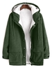Veste à Capuche Fausse Fourrure en Velours Côtelé à Manches Raglan 2xl Vert armée