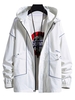 Veste à Capuche Graphique à Ourlet à Cordon L Blanc