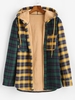 Veste à Capuche Jointive à Carreaux en Blocs de Couleurs en Laine 2xl
