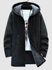 Veste à Capuche Longue Zippée à Doublure en Laine L Vert