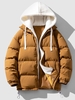 Veste à Capuche Matelassée Fourrée en Couleur Jointive L Caramel