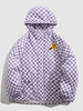Veste à Capuche Matelassée Zippée avec Poche à Rabat à Lettre THIS WAY Xl Violet clair