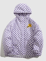 Veste à Capuche Matelassée Zippée avec Poche à Rabat à Lettre THIS WAY Xl Violet clair