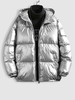 Veste à Capuche Matelassée Zippée en Couleur Métallisée S Argent