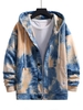 Veste à Capuche Teintée à Goutte Epaule L Bleu clair