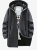 Veste à Capuche Tricotée Couleur Unie avec Fermeture Éclair sur le Côté M Gris foncé
