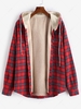 Veste à Capuche Vintage à Carreaux avec Poche Poitrine en Laine à Cordon L Rouge