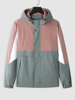 Veste à Capuche Zippée en Blocs de Couleurs M Rose
