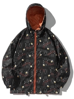 Veste à Capuche Zippée Motif de Lettre de Dessin Animé 2xl Noir