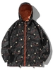 Veste à Capuche Zippée Motif de Lettre de Dessin Animé Xl Noir