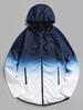 Veste à Capuche Zippée Ombrée à Manches Raglan M Bleu