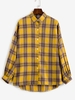 Veste à Carreaux Haute Basse Goutte Epaule de Grande Taille Taille unique Jaune