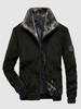 Veste à Col en Fausse Fourrure Rembourrée en Velours Côtelé Xl Vert armée
