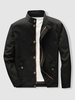 Veste à Col Montant avec Poches à Rabat et Fermeture Éclair Xl Noir