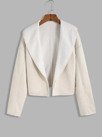 Veste à Doublure Fourrée à Goutte Epaule en Faux Daim M Café lumière
