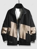 Veste à Lettre Zippée Jointive en Blocs de Couleurs 2xl Noir
