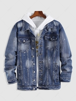Veste à Pois en Denim M Bleu profond