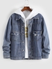 Veste avec Poche Plaquée en Denim S Bleu clair