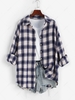 Veste Boutonnée à Carreaux 2xl Bleu profond