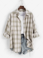 Veste Boutonnée à Carreaux S Café lumière