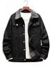 Veste Boutonnée à Doublure en Laine en Denim Xs Noir