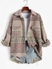 Veste Cargo à Imprimé Ethnique Aztèque avec Poches S Rose clair