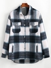 Veste Chemise Motif à Carreaux avec Poche à Rabat Xl Bleu