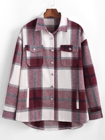 Veste Chemise Motif à Carreaux avec Poche à Rabat Xl Rouge