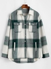 Veste Chemise Motif à Carreaux avec Poche à Rabat Xl Vert profond