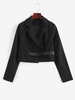 Veste Courte Bouclée à Revers Cranté M Noir