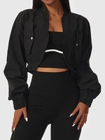 Veste Courte de Sport Ouverte en Avant M Noir