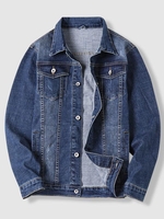 Veste Cousue Contrastée en Denim Xs Bleu profond