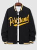 Veste de Base-ball Lettre à Doublure en Laine Xl Noir