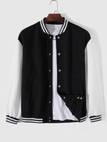 Veste de Base-ball Matelassée Bicolore à Ourlet Rayé L Multi b