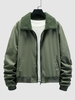 Veste de Base-ball Plissée Design en Toison S Vert algue