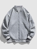Veste de Base-ball Rayée Zippée Style Collège L Gris