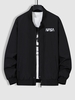 Veste de Bomber à Imprimé Lettre L Noir