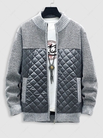 Veste Doudoune Matelassée Zippée Tricotée Jointive S Gris clair