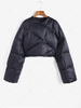 Veste du Duvet Courte Matelassée à Goutte Epaule S Noir