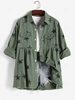 Veste Effrangée Etoile avec Poche en Denim S Vert