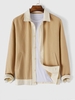 Veste en Couleur Jointive Boutonnée L Marron camel
