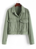 Veste en Denim Coloré Détaillé à Bouton-Pression S Vert clair