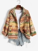 Veste en Laine Mélangée à Imprimé Aztèque Ethnique Xl Jaune