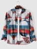 Veste en Laine Mélangée à Imprimé Ethnique Aztèque Géométrique Tribal L Gris
