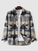Veste en Laine Mélangée à Imprimé Ethnique Aztèque Géométrique Tribal L Gris clair