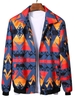 Veste Graphique Géométrique à Imprimé Ethnique Aztèque à Ourlet Tricoté de Streetwear 2xl Multi c