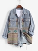 Veste Lâche Panneau en Denim à Imprimé Ethnique Aztèque L Multi a