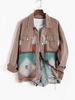 Veste Lâche Panneau en Denim à Imprimé Ethnique Aztèque L Multi d