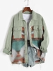 Veste Lâche Panneau en Denim à Imprimé Ethnique Aztèque L Multi e